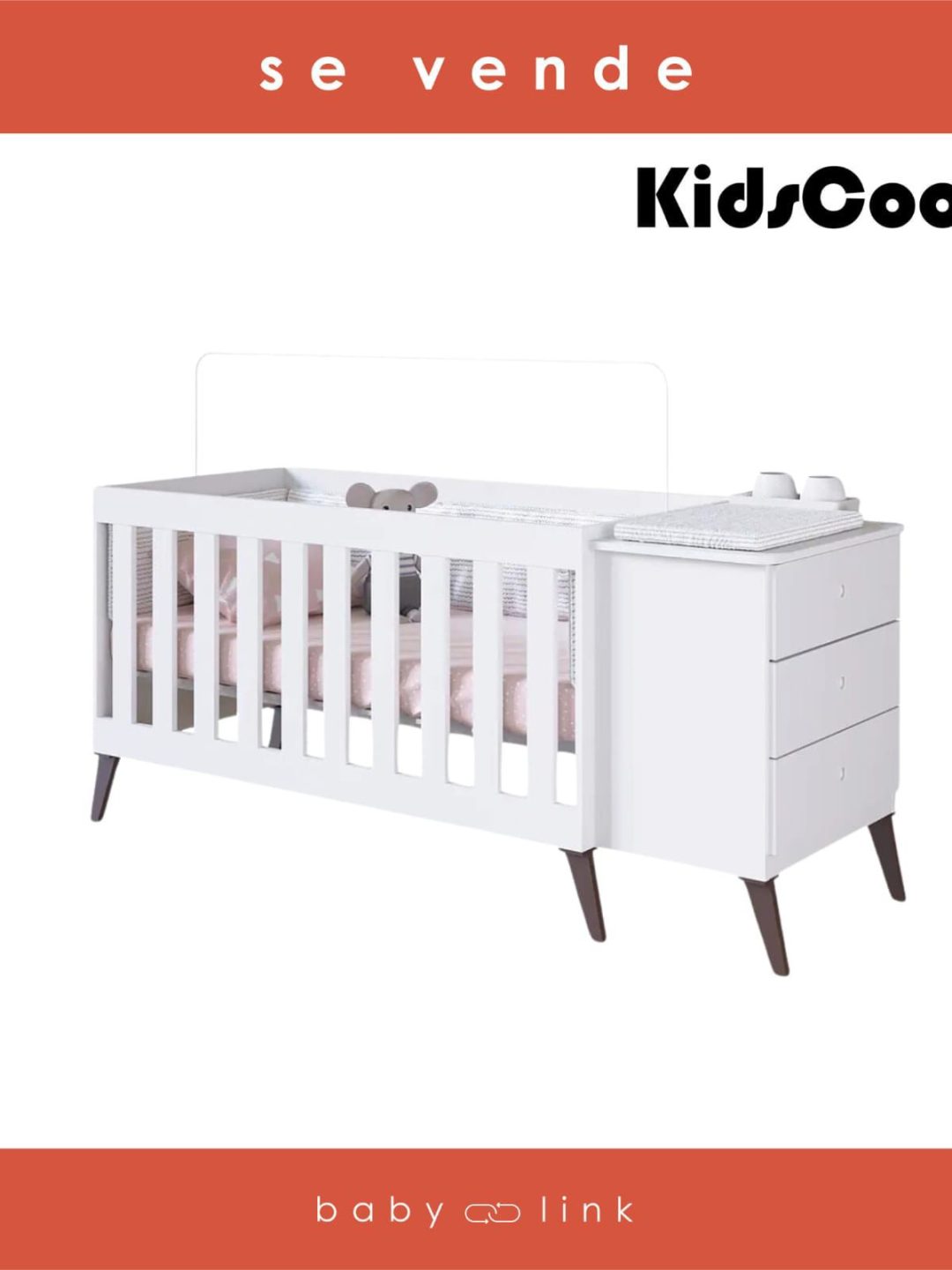 CUNA + CAJONERA KIDSCOOL ENCANTO BLANCO (COD:BB13138)