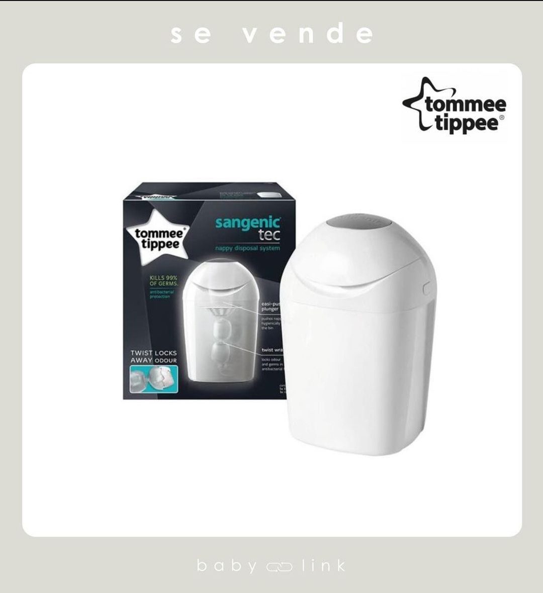 BASURERO DE PAÑALES TOMMEE TIPPEE SANGENIC (COD:BB13226)