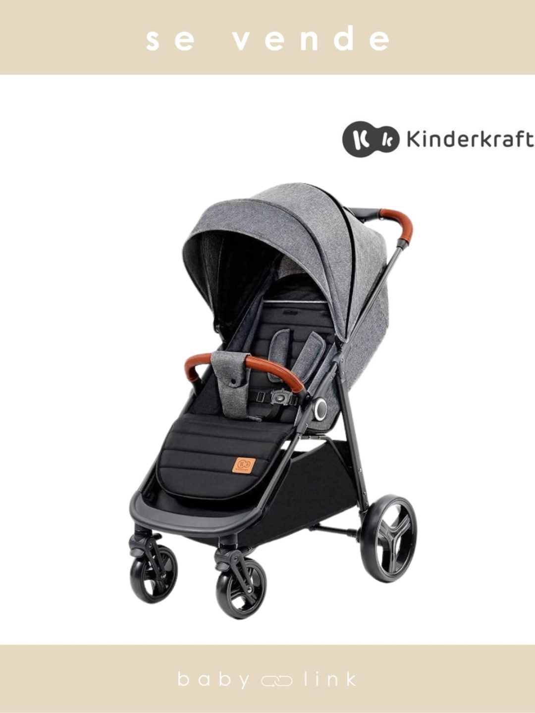 (COD:BB13723) COCHE PASEO KINDERKRAFT GRANDE PLUS GREY