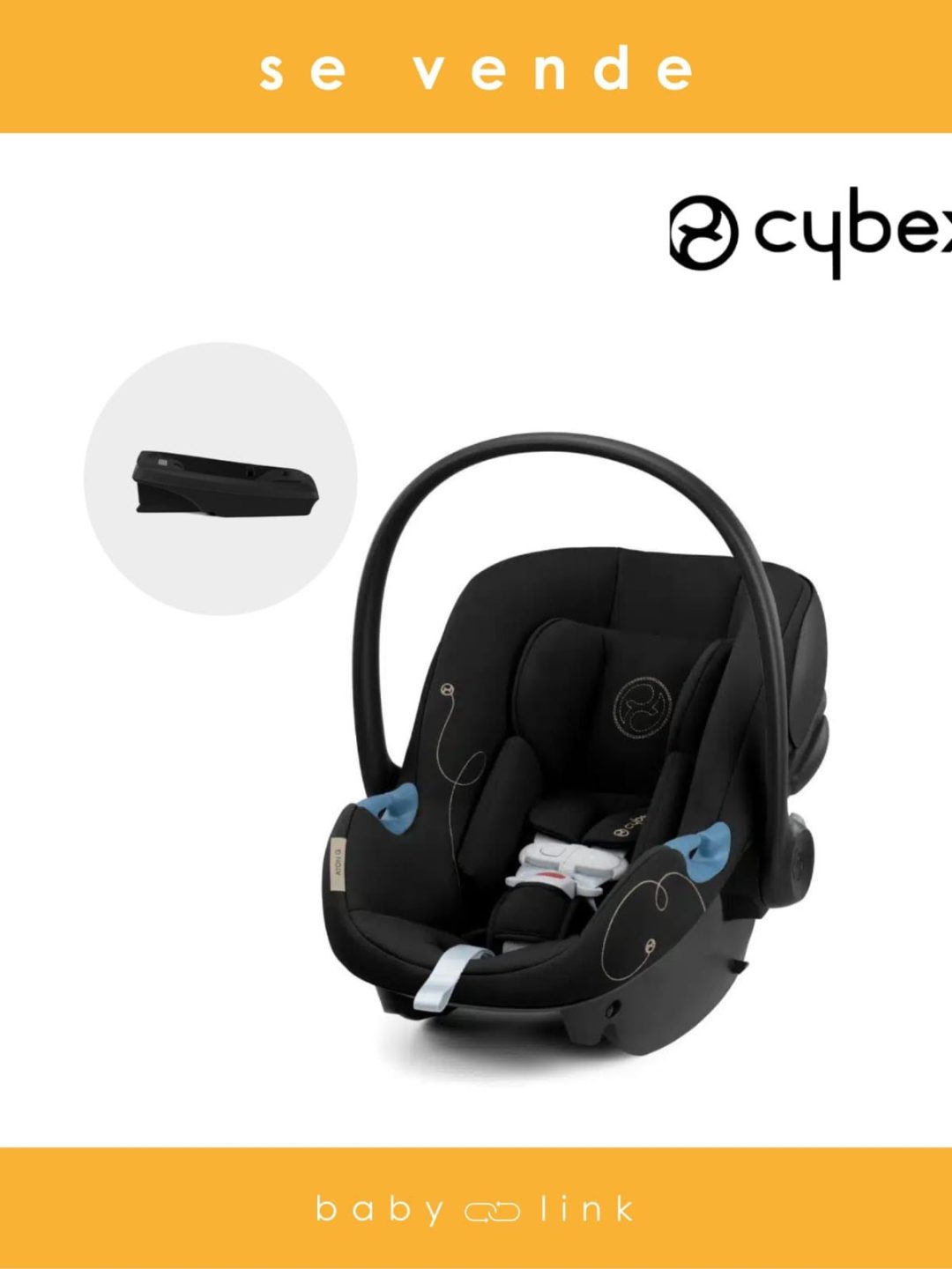 (COD:BB13397) SILLA NIDO DE AUTO CYBEX ATON 5 + BASE Y ESPEJO RETROVISOR