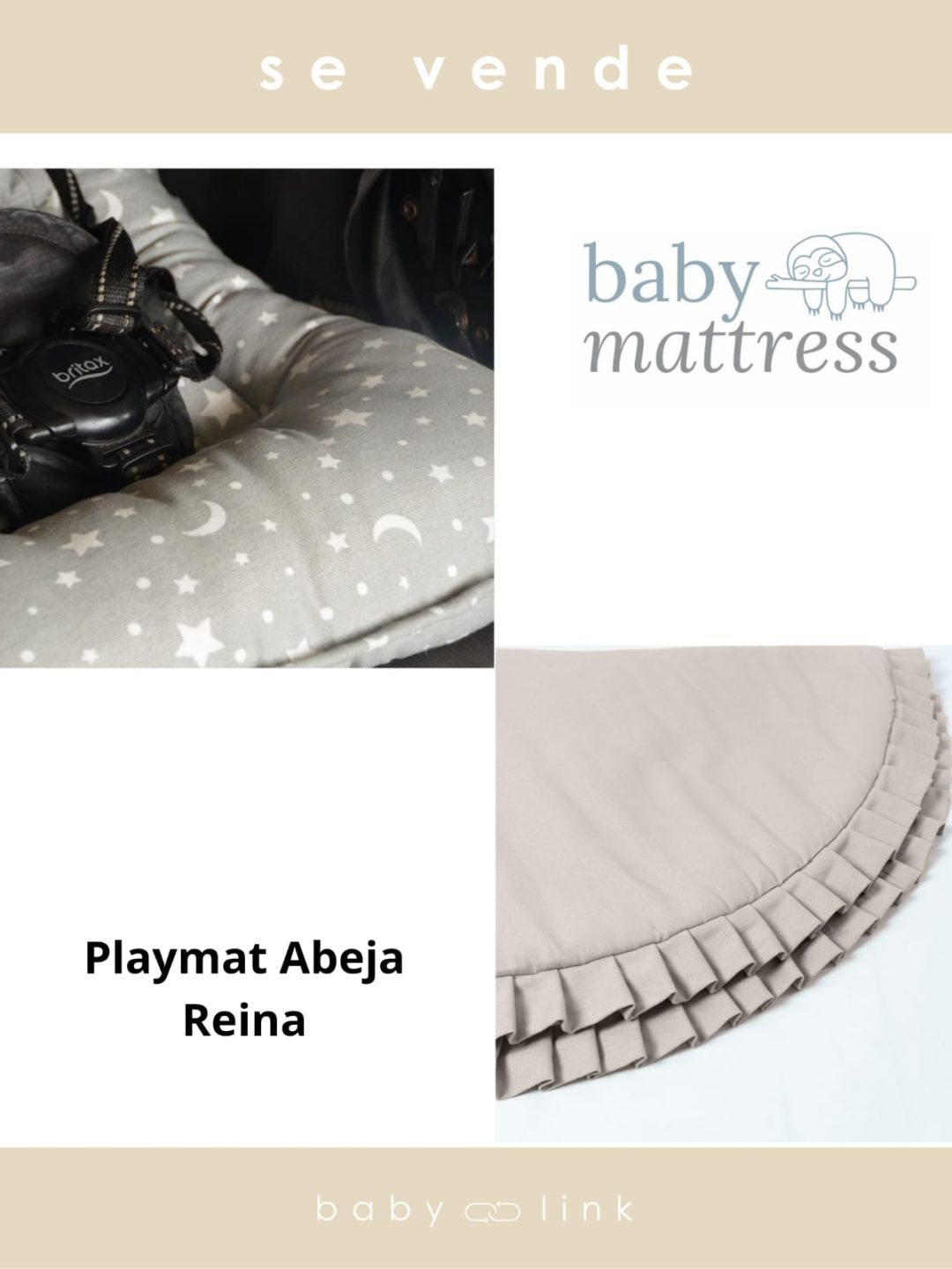 (COD:BB13673) COJIN COCHE BABY MATTRESS/ PLAY MAT LINO ABEJA REINA