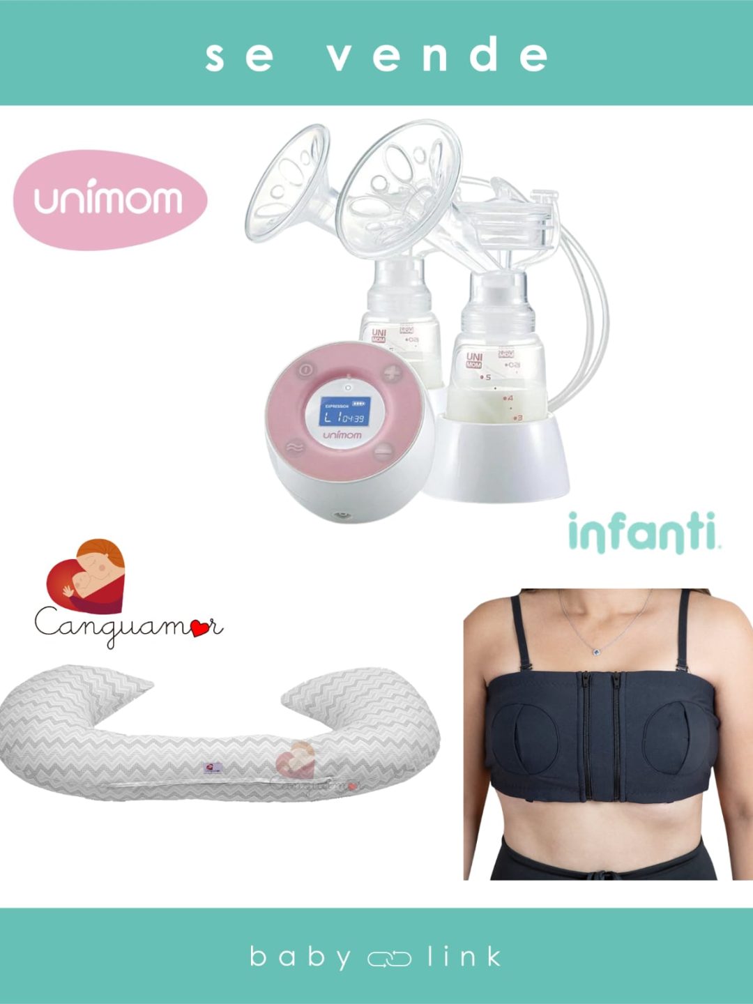 (COD:BB13945) EXTRACTOR DOBLE UNIMOM MINUET LCD + SOSTEN INFANTI + COJIN LACTANCIA CANGUAMOR