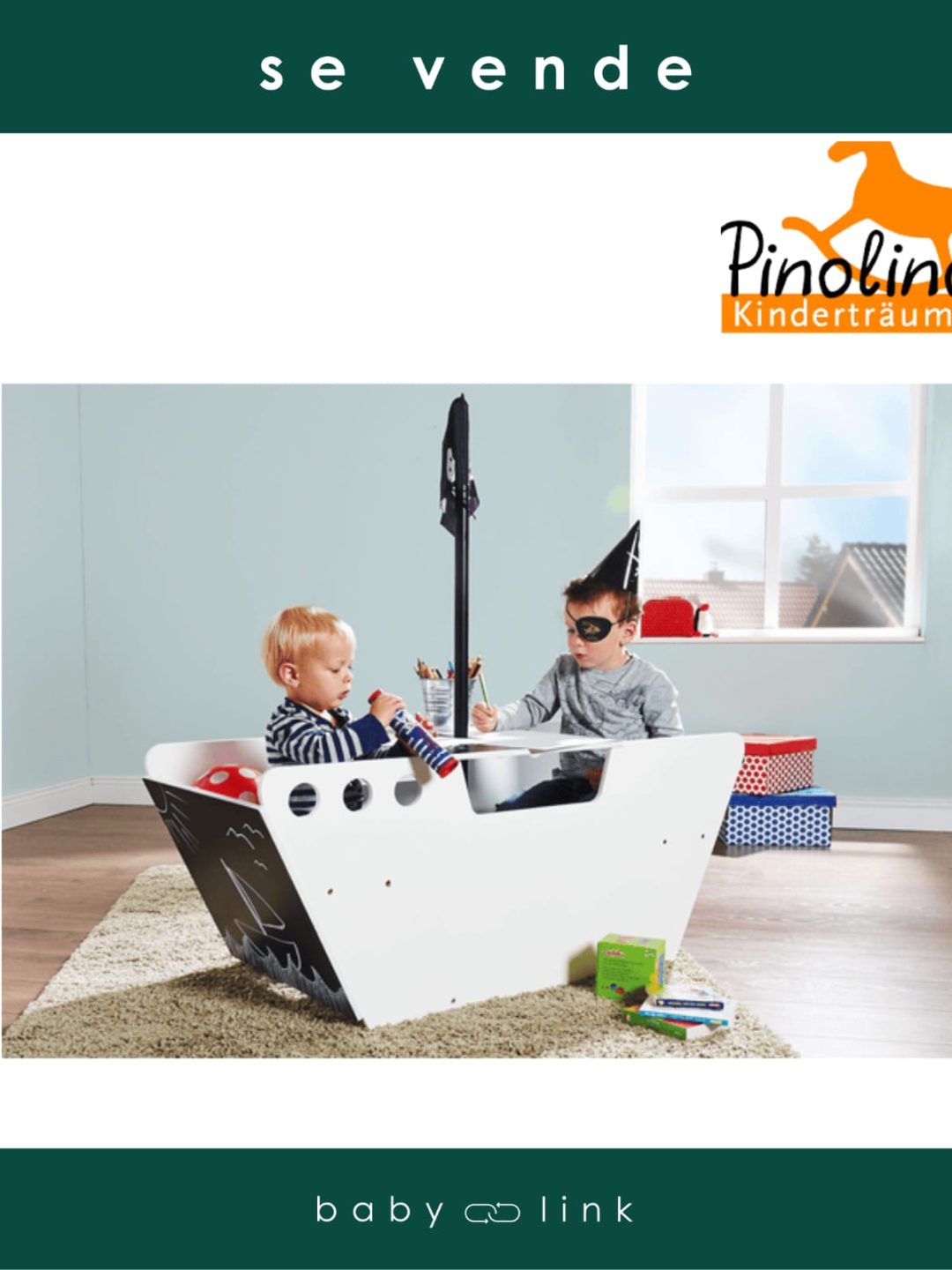 (COD:BB13985) MESA BARCO PIRATA PINOLINO