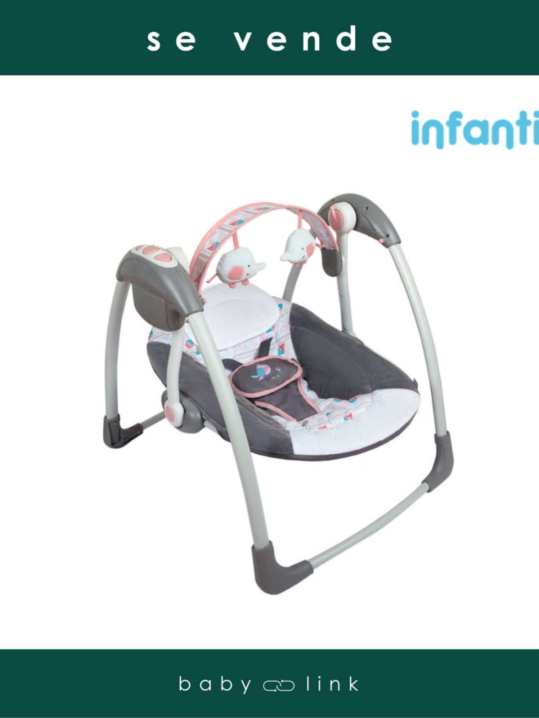 (COD:BB14351) SILLA MECEDORA INFANTI SWING ROSADA