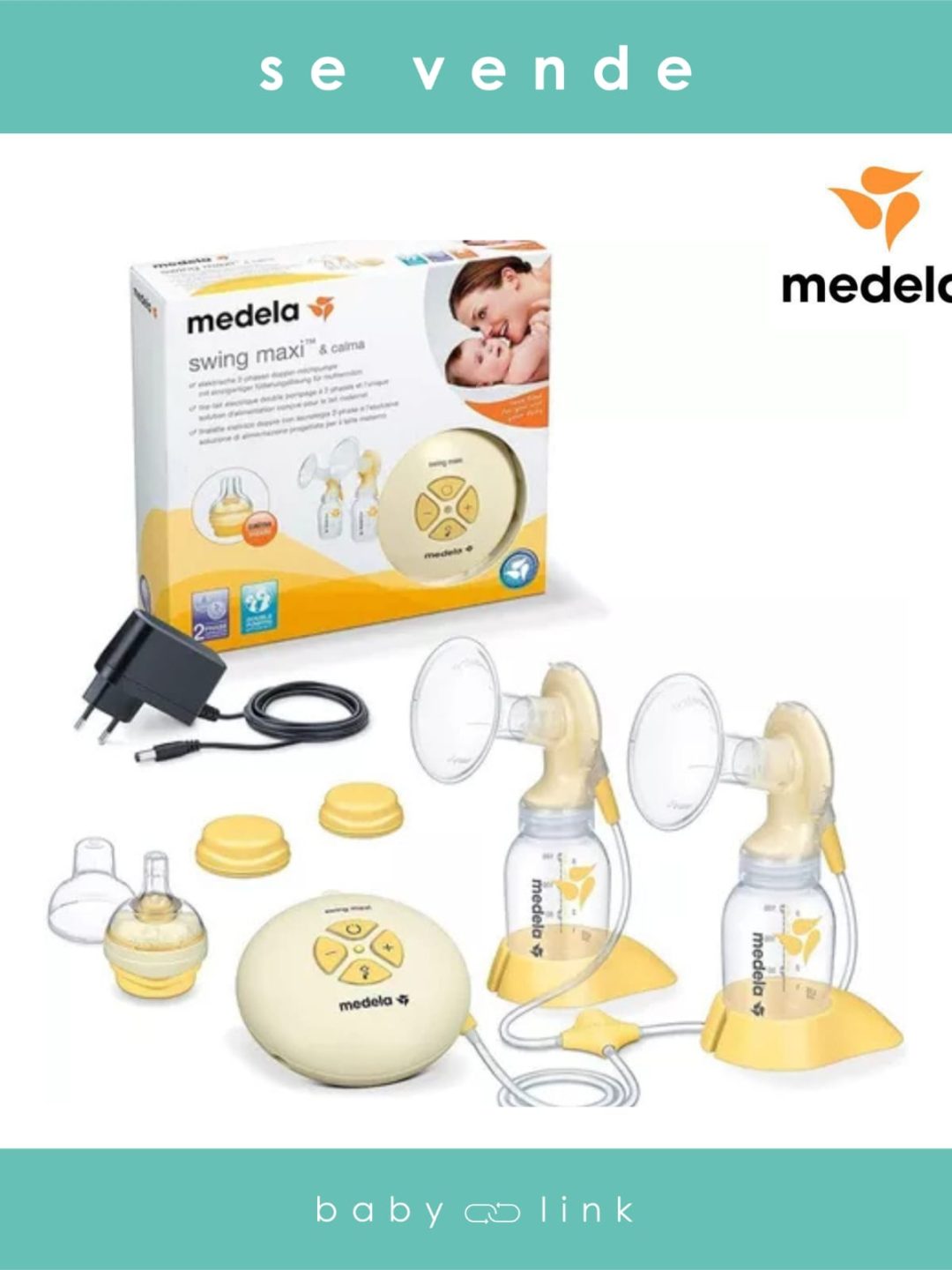 (COD:BB14568)  EXTRACTOR DOBLE MEDELA SWING MAXI & CALMA