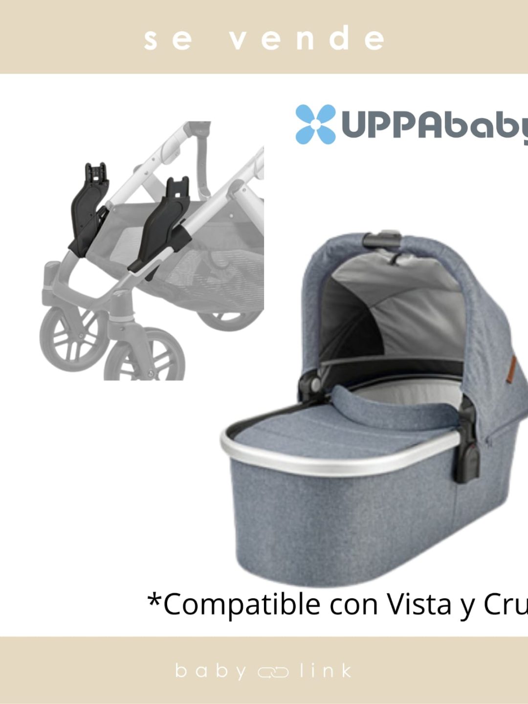 (COD:BB14388) MOISES COCHE UPPABABY VISTA/CRUZ + ADAPTADORES INFERIORES VISTA
