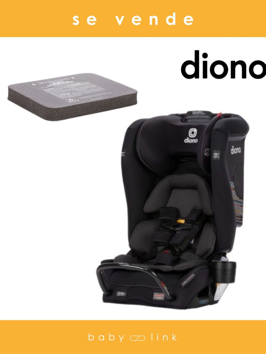 (COD:BB14397) SILLA DE AUTO DIONO 3RXT + ADAPTADOR DE ANGULO DIONO