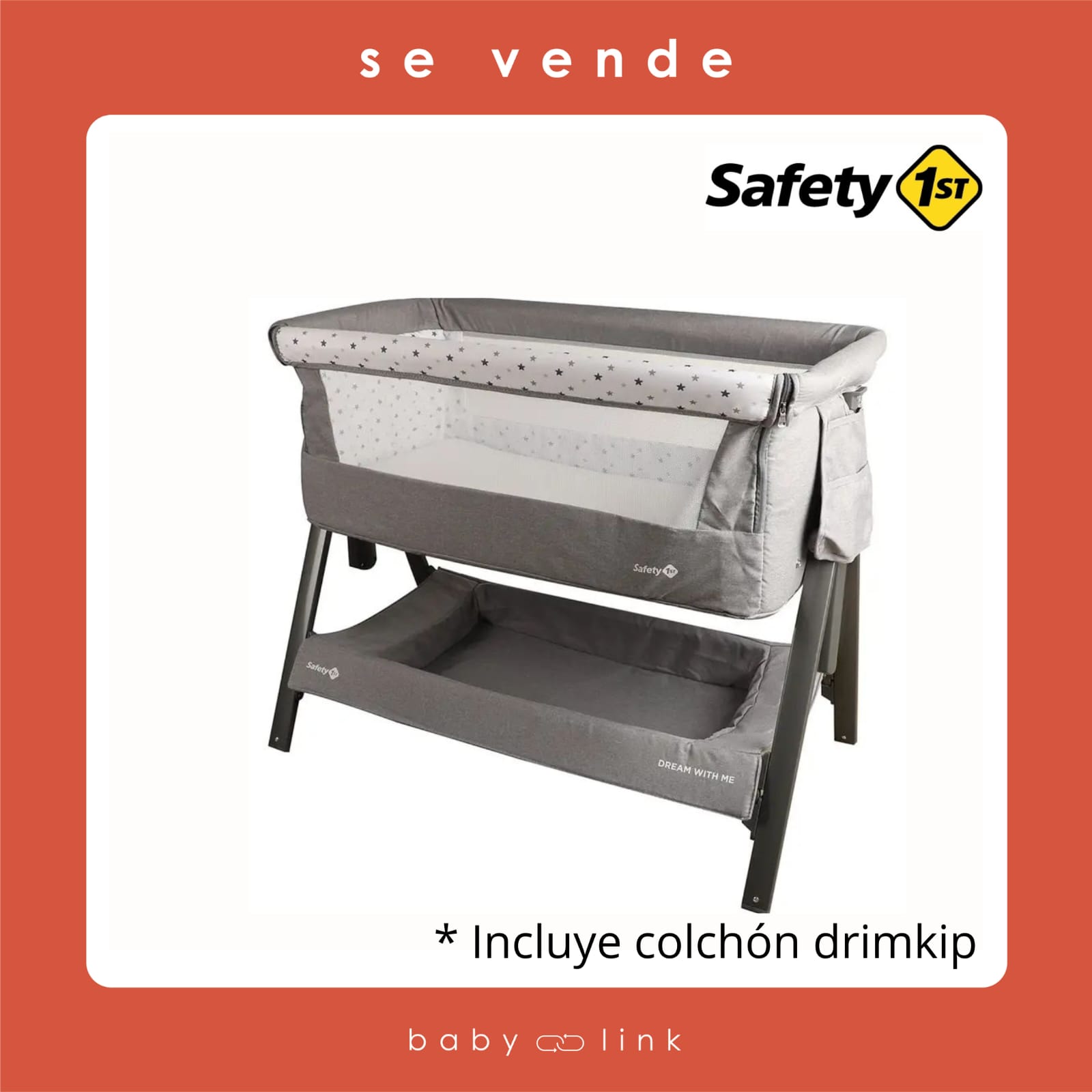 (COD:BB14834) CUNA COLECHO SAFETY 1ST DREAM WITH ME + COLCHON DRIMKIP