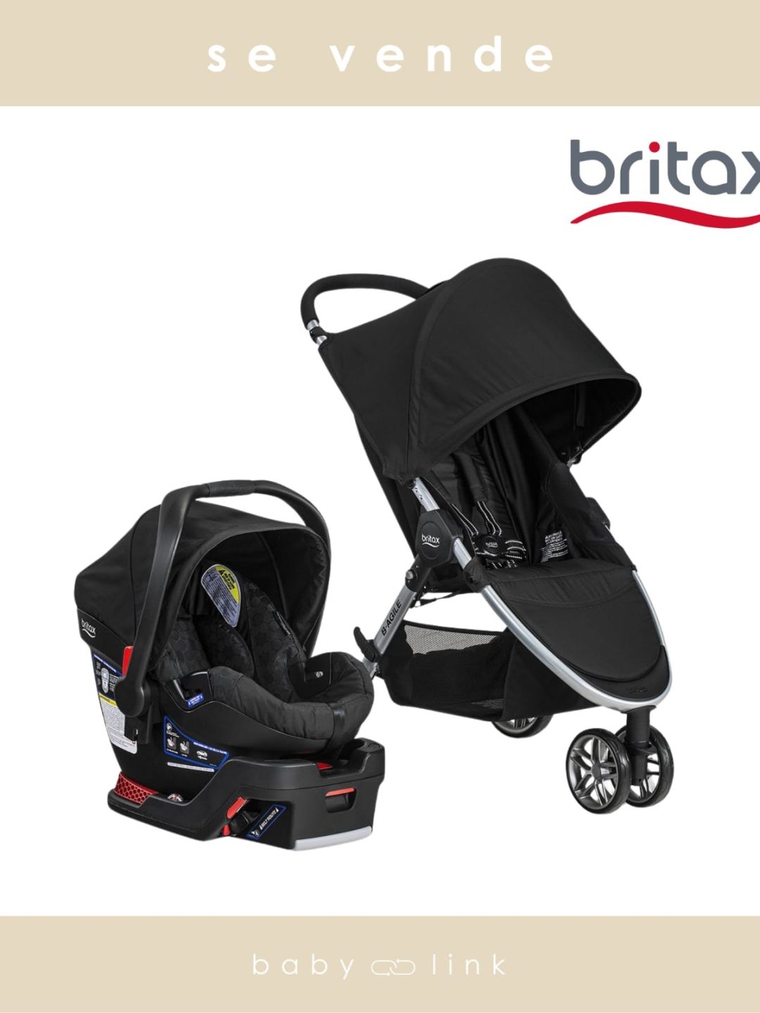(COD:BB14195) COCHE TRAVEL SYSTEM BRITAX B-AGILE/B-SAFE