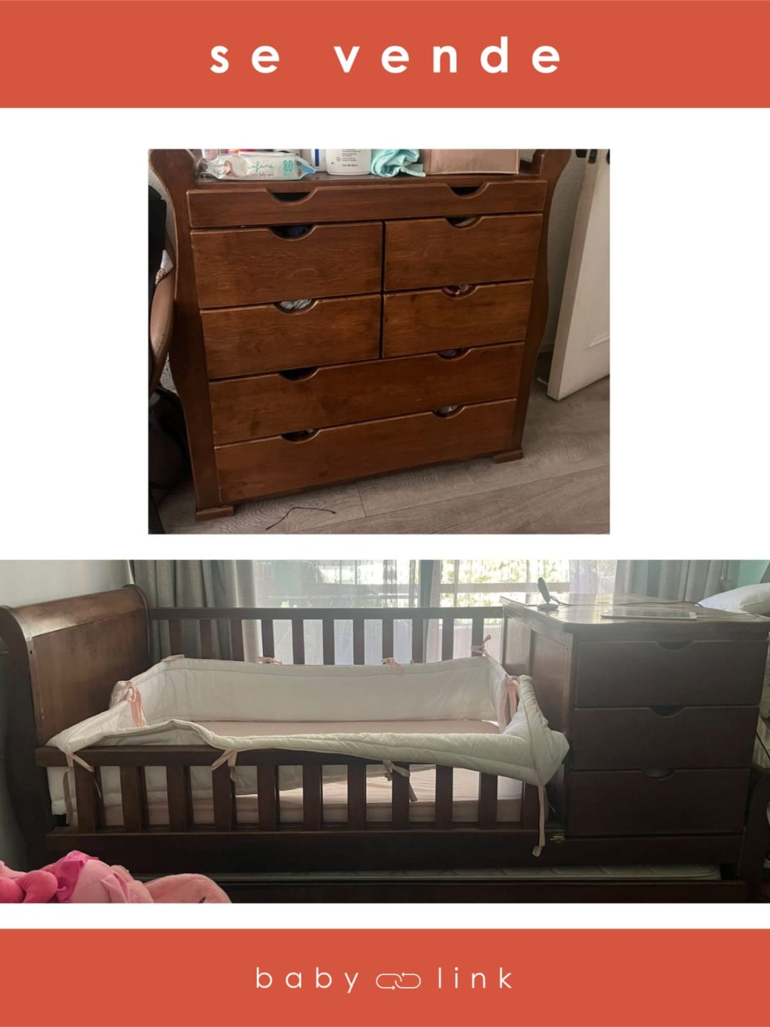 (COD:BB15264) CUNA Y COMODA MADERA