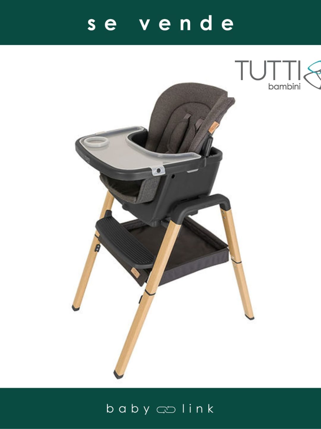 (COD:BB15338) SILLA DE COMER EVOLUTIVA TUTTI BAMBINI NOVA GRAFITO