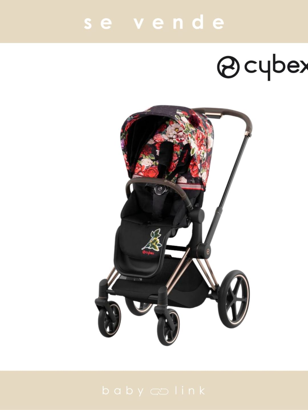 (COD:BB15293) COCHE PASEO CYBEX PRIAM ROSE GOLD SPRING BLOSSOM