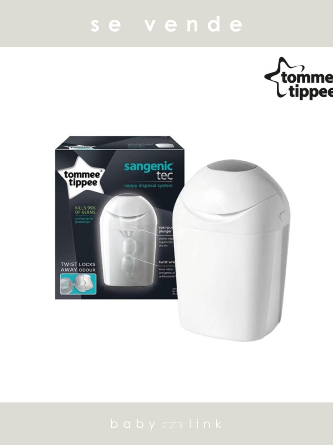 (COD:BB15321) BASURERO DE PAÑALES TOMMEE TIPPEE SANGENIC