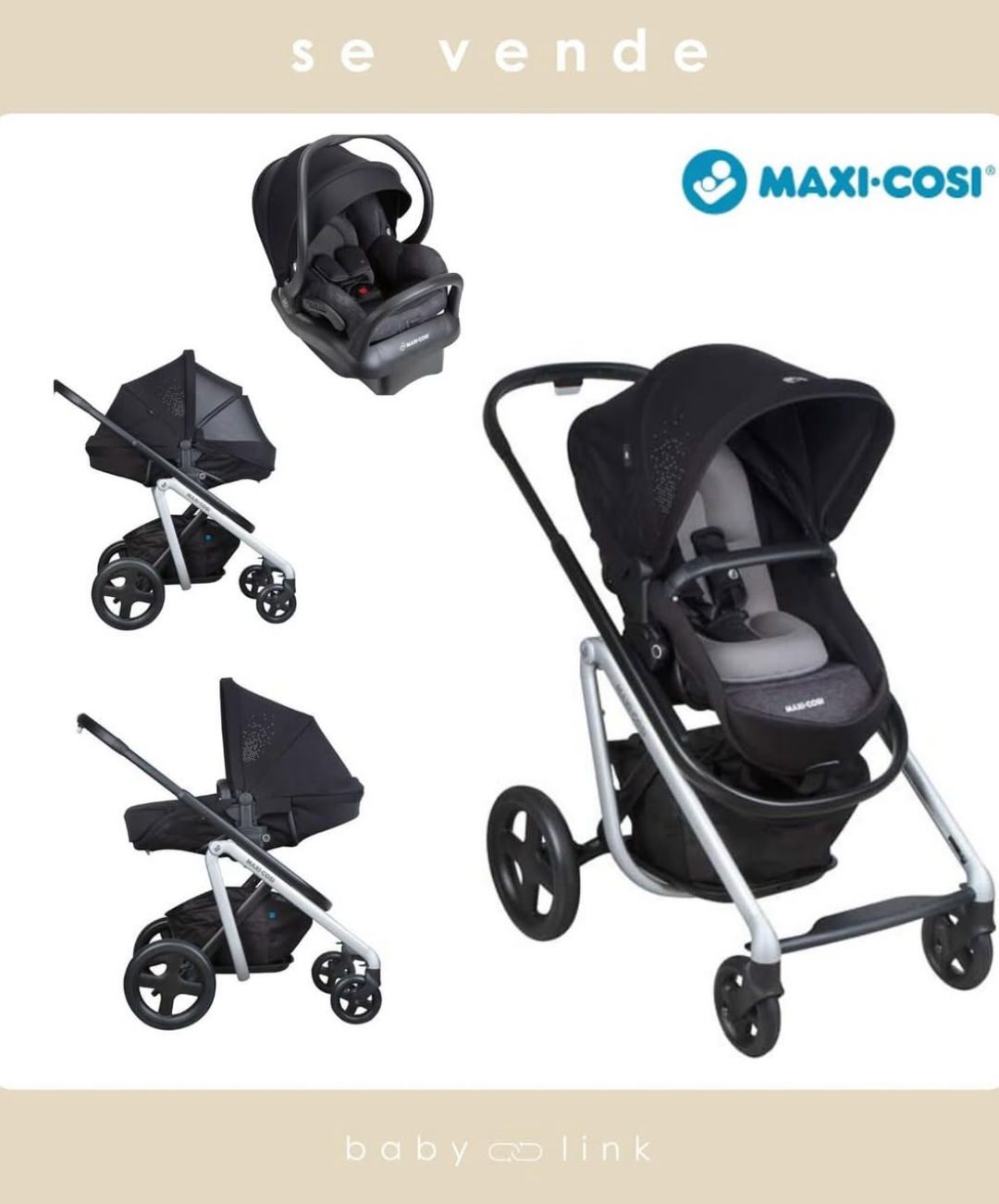 (COD:BB15428) COCHE TRAVEL SYSTEM MAXI COSI LILA NOMAD BLACK