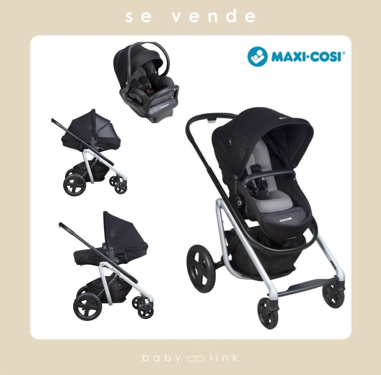 (COD:BB15428) COCHE TRAVEL SYSTEM MAXI COSI LILA NOMAD BLACK