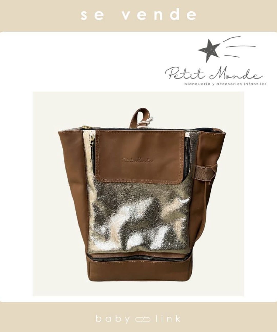 (COD:BB15679) MOCHILA PAÑALERA PETIT MONDE