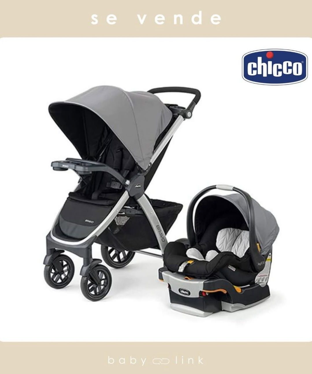 (COD:BB15766)  COCHE TRAVEL SYSTEM CHICCO BRAVO KEYFIT