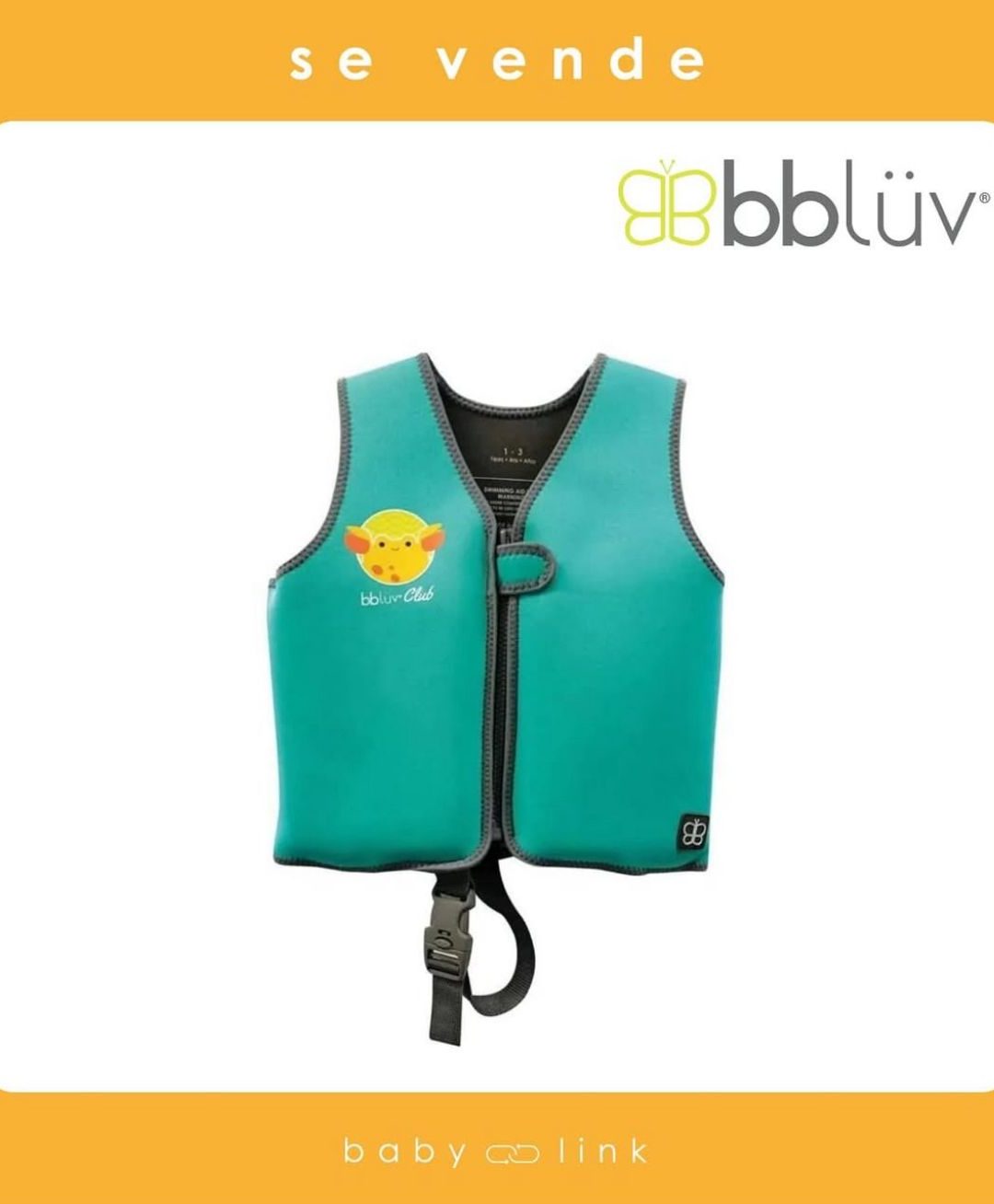 (COD:BB16192) CHALECO FLOTADOR BBLUV TALLA 1-3 AÑOS