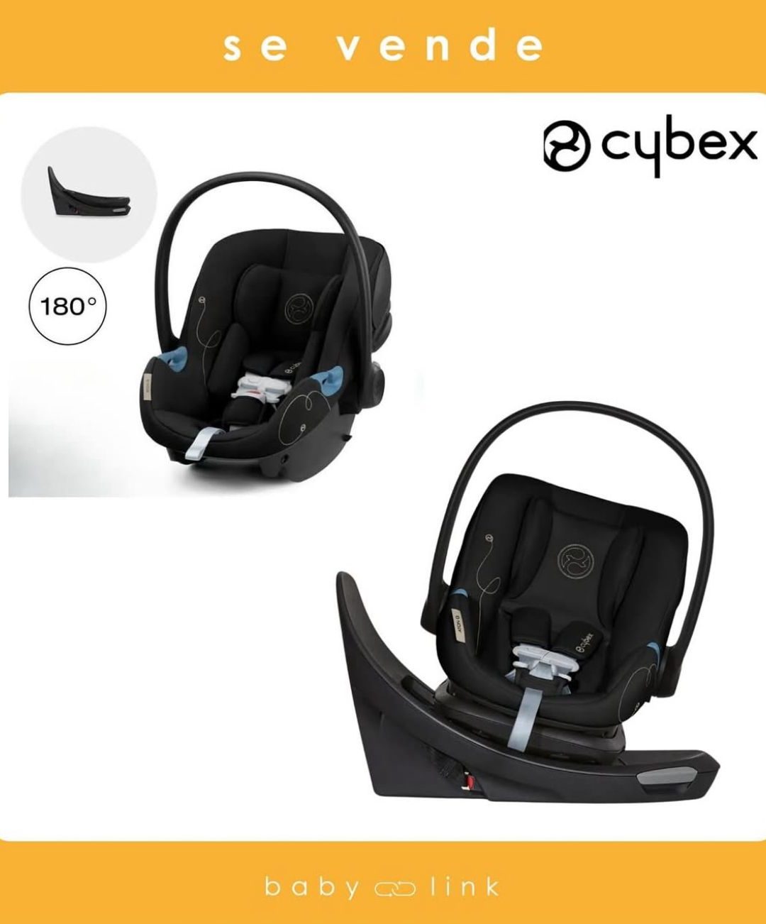 (COD:BB16334) SILLA NIDO DE AUTO CYBEX ATON G SWIVEL 180 + BASE Y ADAPTADORES