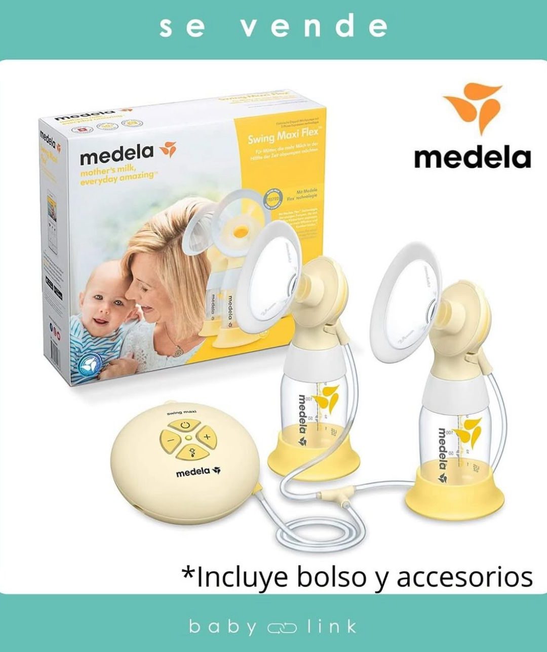 (COD:BB16547) EXTRACTOR MEDELA SWING MAXI + ACCESORIOS