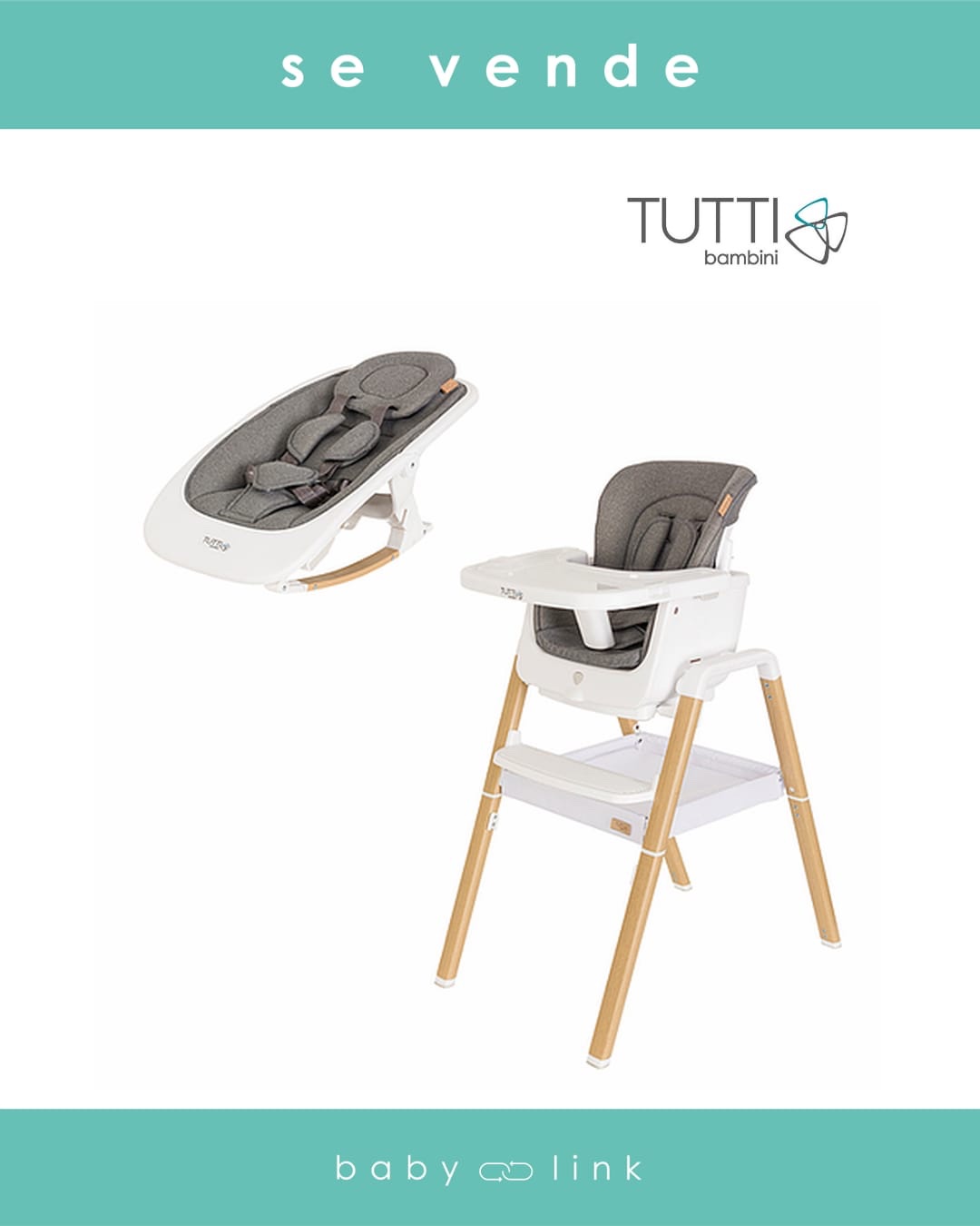 (COD:BB17558) PACK SILLA DE COMER  TUTTI BAMBINI NOVA + MECEDORA