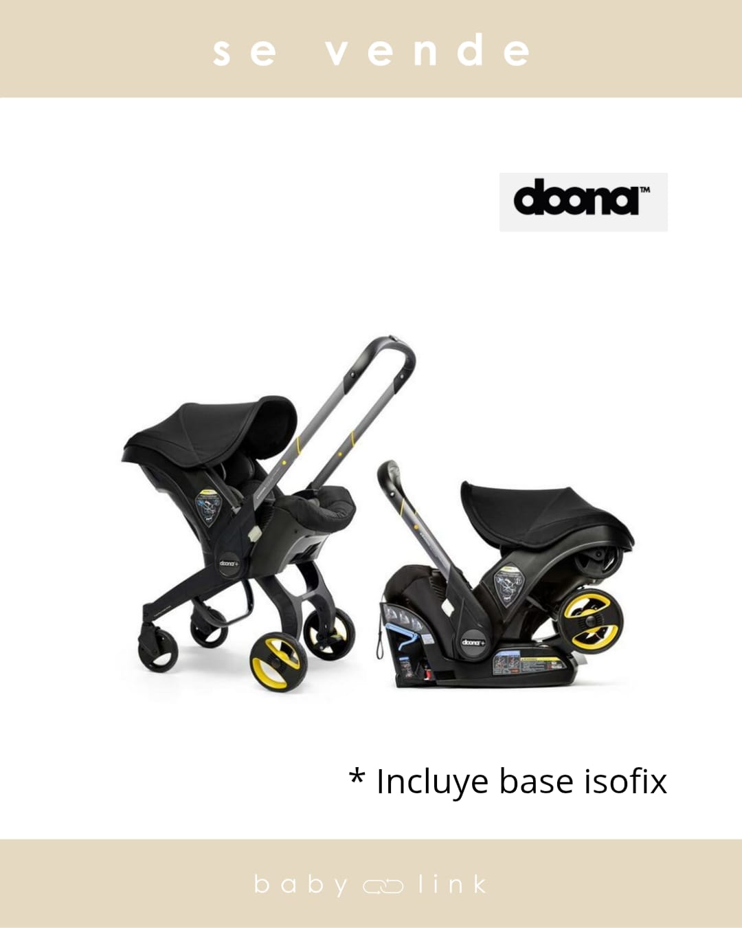 (COD:BB17948) SILLA NIDO Y COCHE PASEO DOONA + BASE ISOFIX