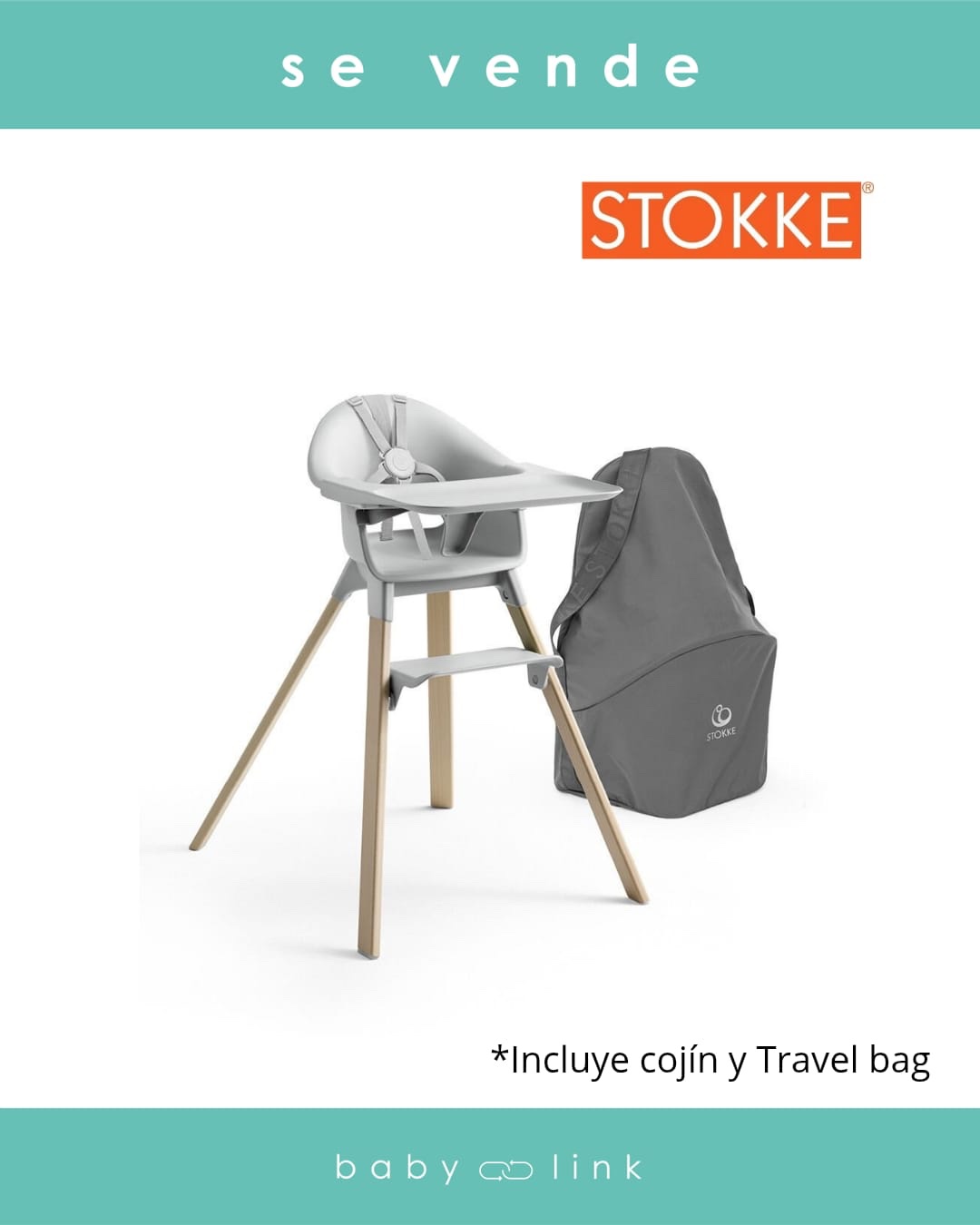 (COD:BB18275) SILLA DE COMER STOKKE CLIKK + ACCESORIOS