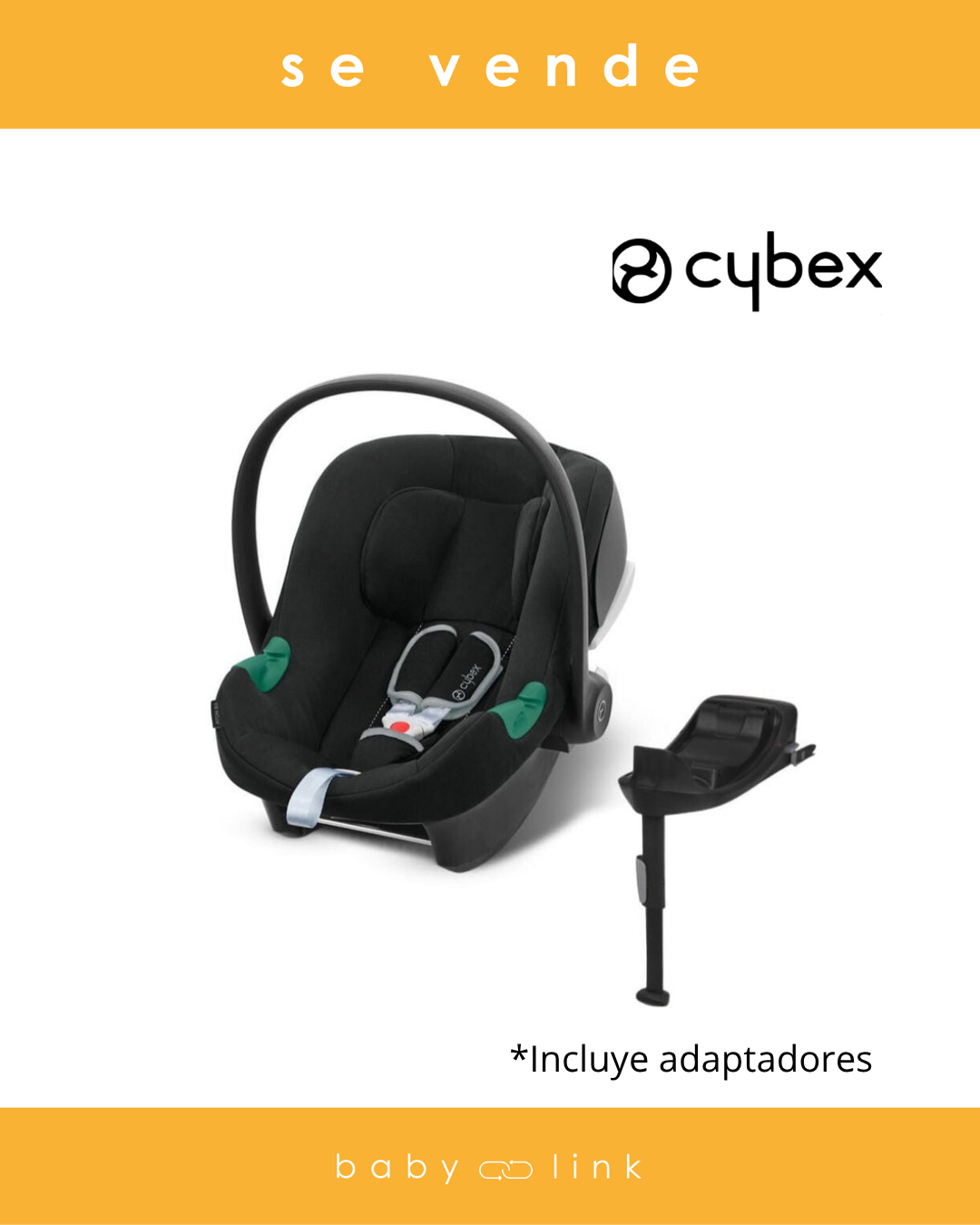 (COD:BB18391) SILLA NIDO DE AUTO CYBEX ATON S2 + BASE ONE I-SIZE + ADAPTADORES