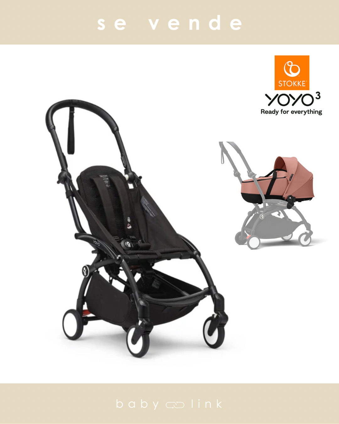 (COD:BB18638) CHASIS COCHE YOYO³ + BASSINET GINGER