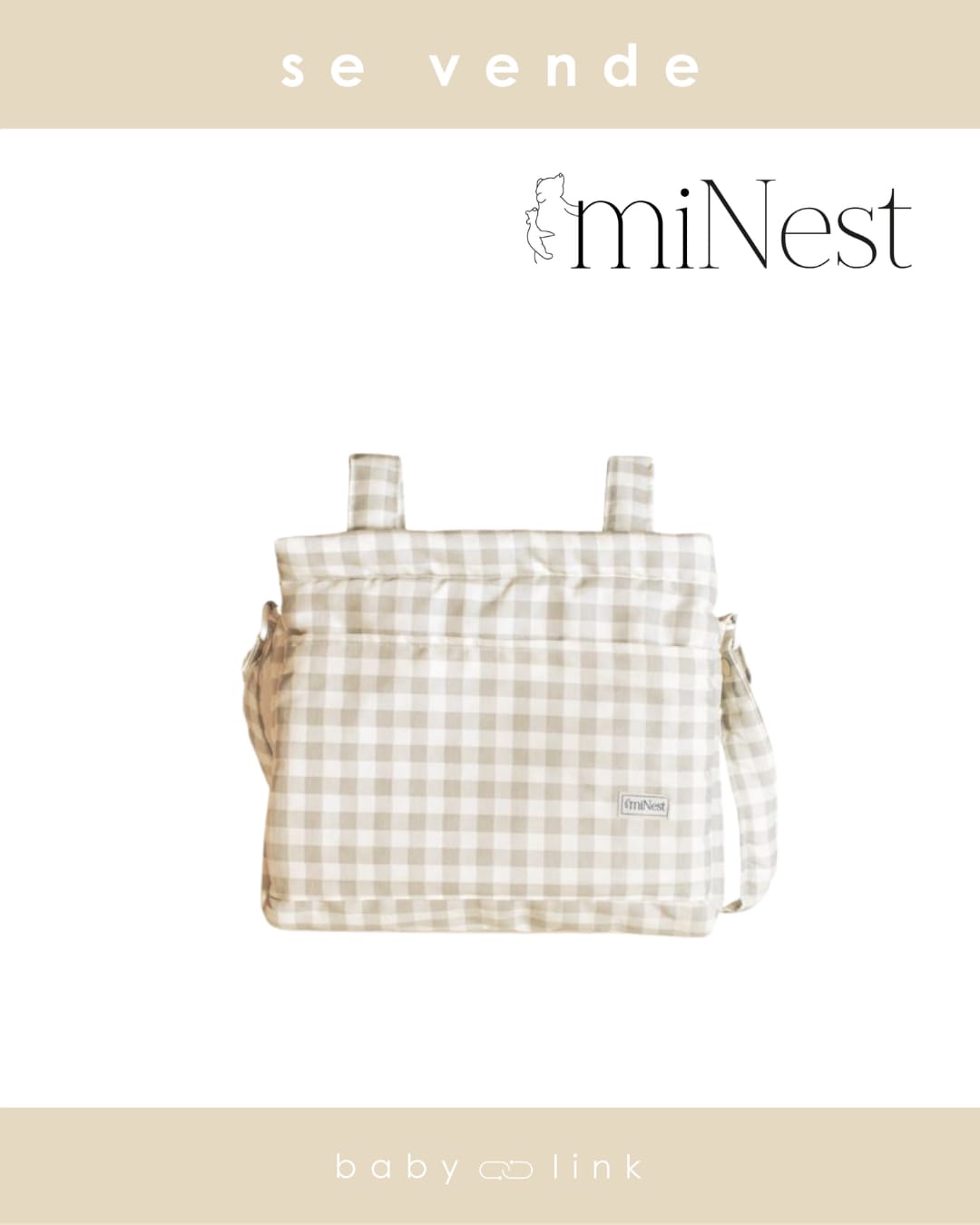 (COD:BB18715) BOLSO PAÑALERO MINEST VICHY