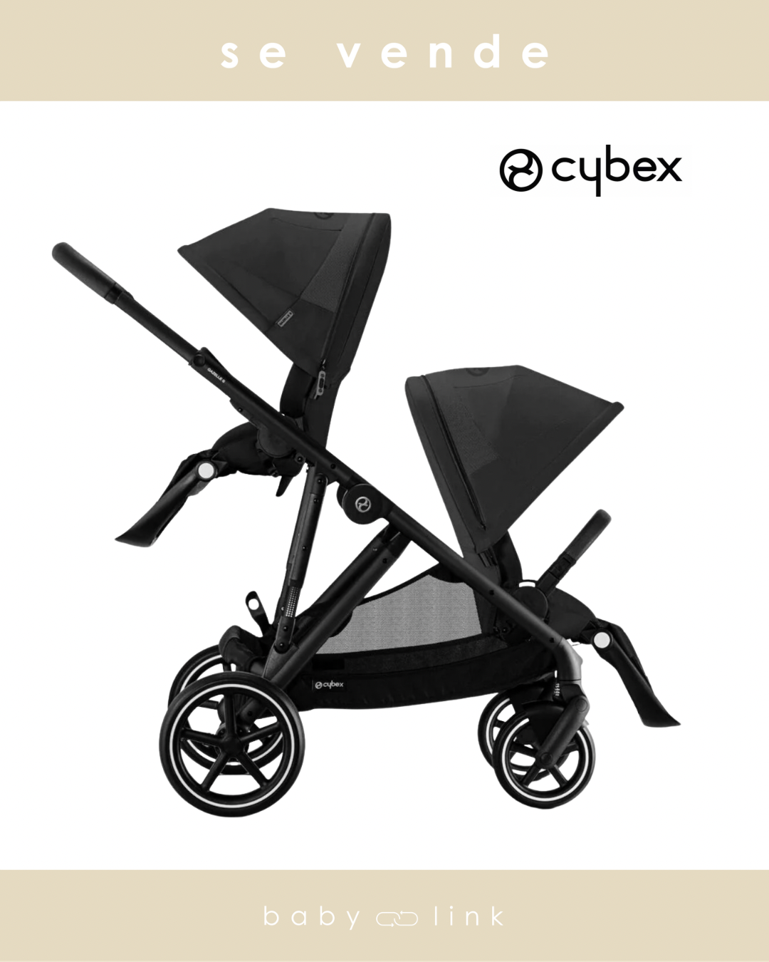 (COD:BB18770) COCHE DOBLE CYBEX GAZELLE S + ACCESORIOS