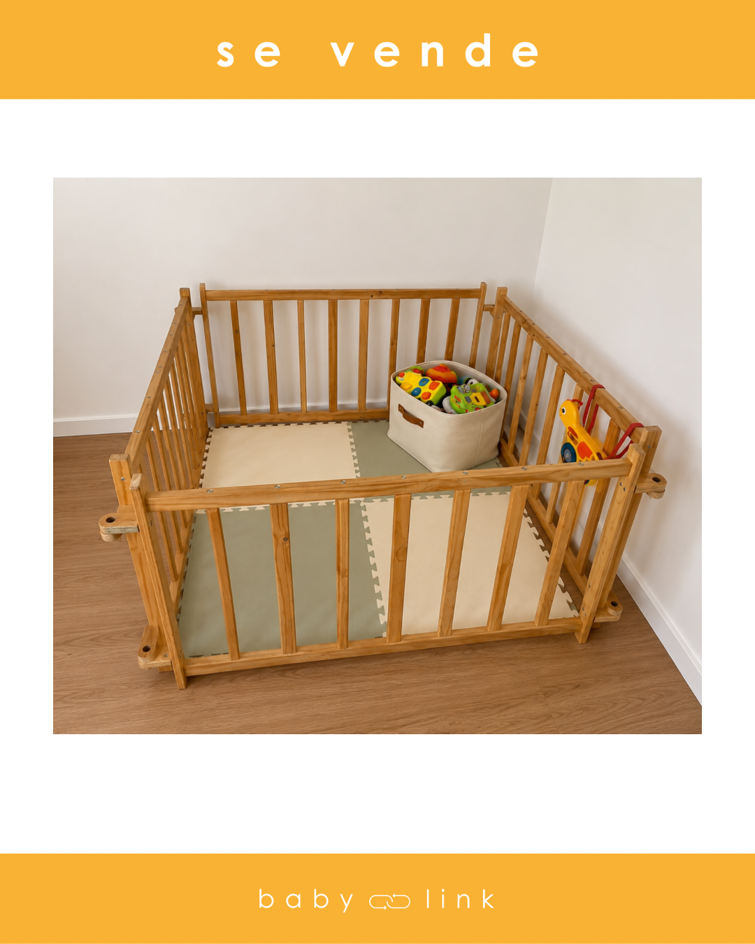 (COD:BB18702) CORRAL DE MADERA PLEGABLE