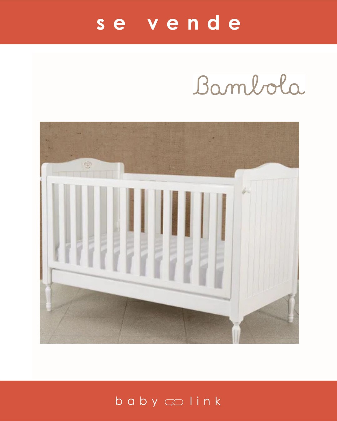 (COD:BB18889) CUNA BAMBOLA FLOR DE LIS 140 X 70 + COLCHÓN Y ACCESORIOS