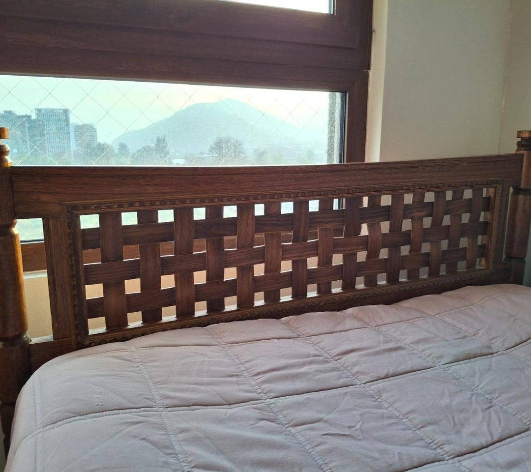 (COD:BB18891) CAMA DE PLAZA Y MEDIA CON RESPALDO TEJIDO + COLCHÓN ROSEN