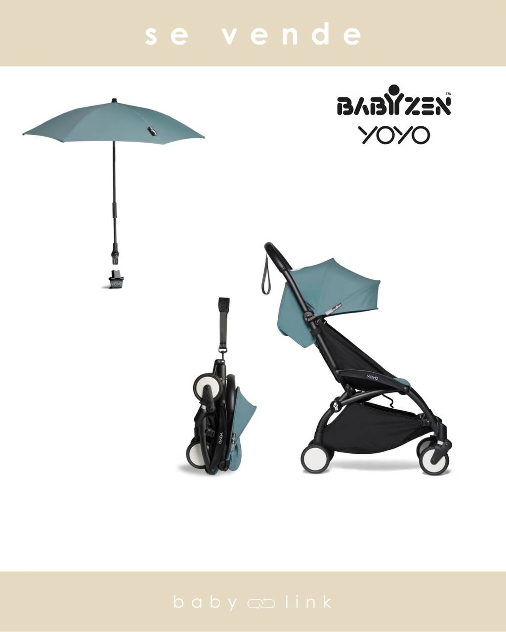 (COD:BB18932) COCHE BABYZEN YOYO + MANILLAR NUEVO + SOMBRILLA