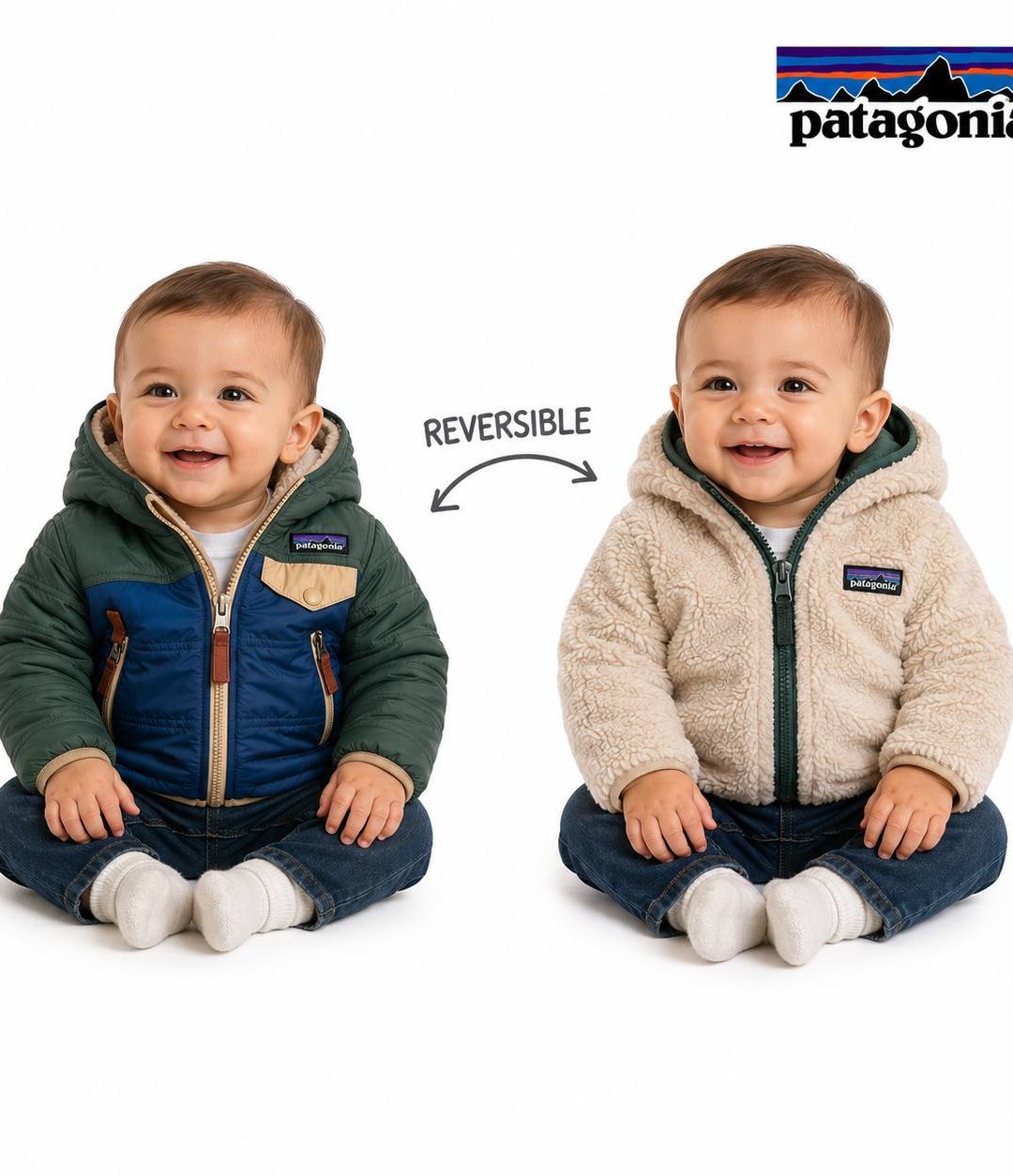 (COD:VI-130) PARKA REVERSIBLE PATAGONIA TALLA 6-12 MESES